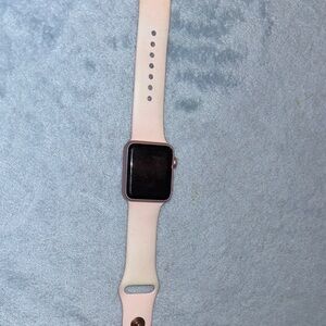 Apple Watch with Light Pink Silicone Band